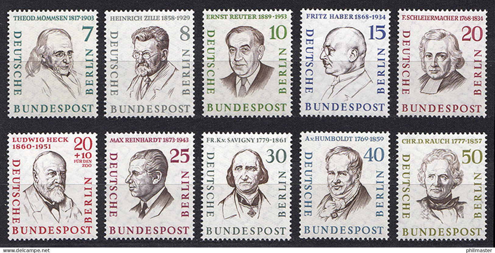 163-172 Männer Berlins II - Satz Postfrisch ** - Unused Stamps