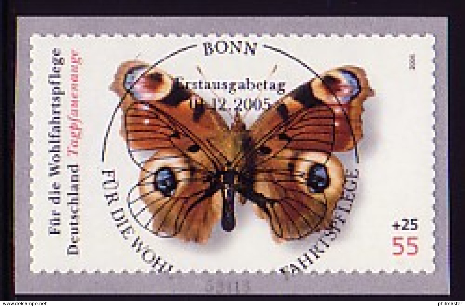 2504 Schmetterling, Mit Nummer, ESSt Bonn - Rollo De Sellos