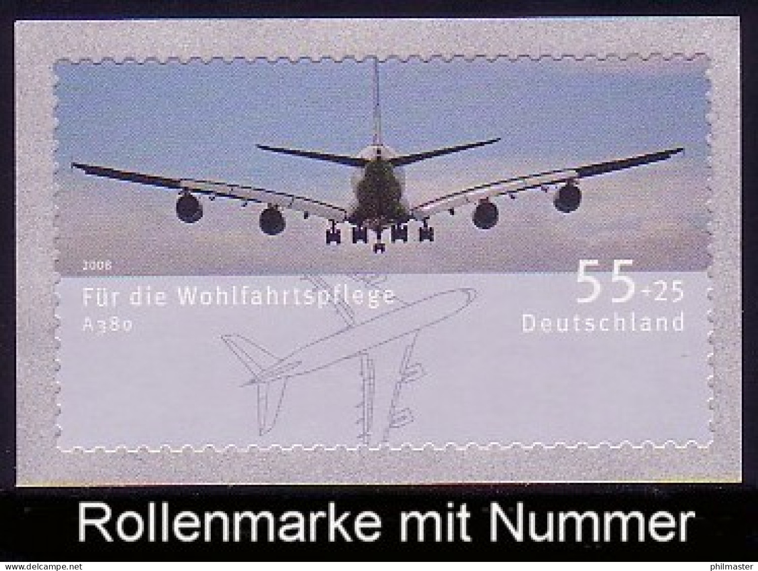 2676 Airbus A380 Sk Aus Rolle, GERADE Nummer, Postfrisch ** - Roulettes