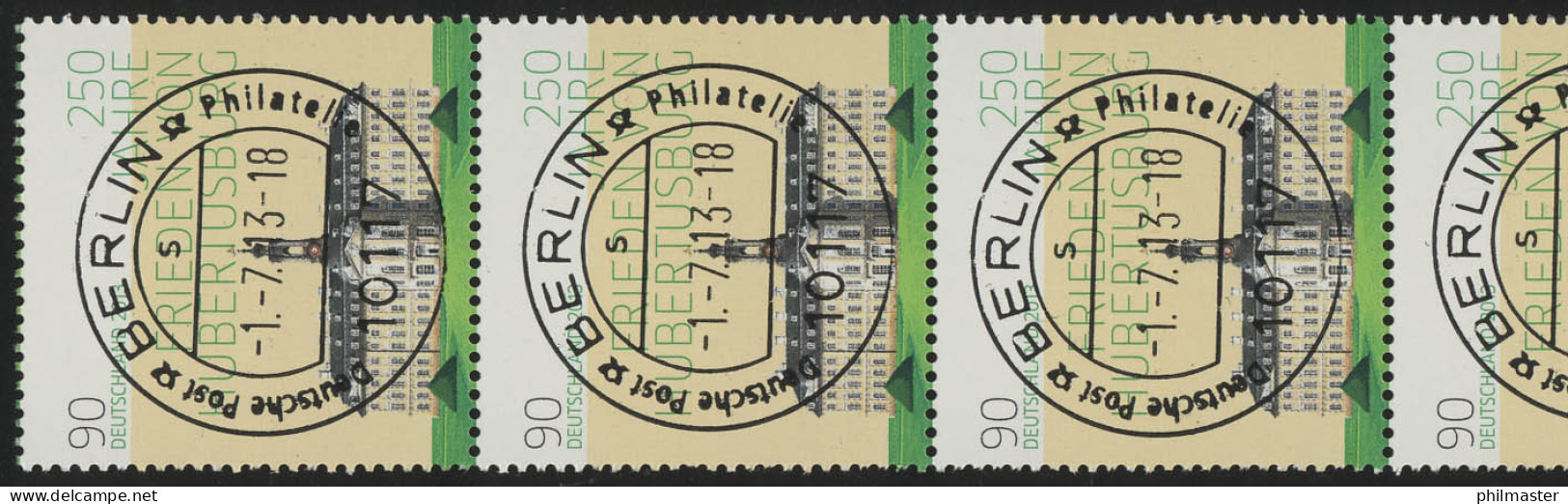 2985 Hubertusburg 5er-Streifen, GERADE Nummer EV-O Berlin - Rolstempels