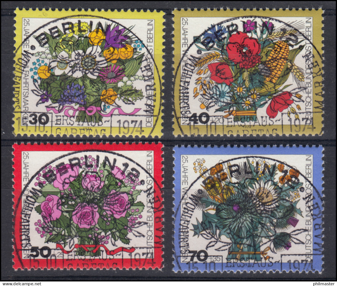 573-576 Wofa Blumensträuße 1974 - Satz Mit Vollstempel ESSt BERLIN - Oblitérés