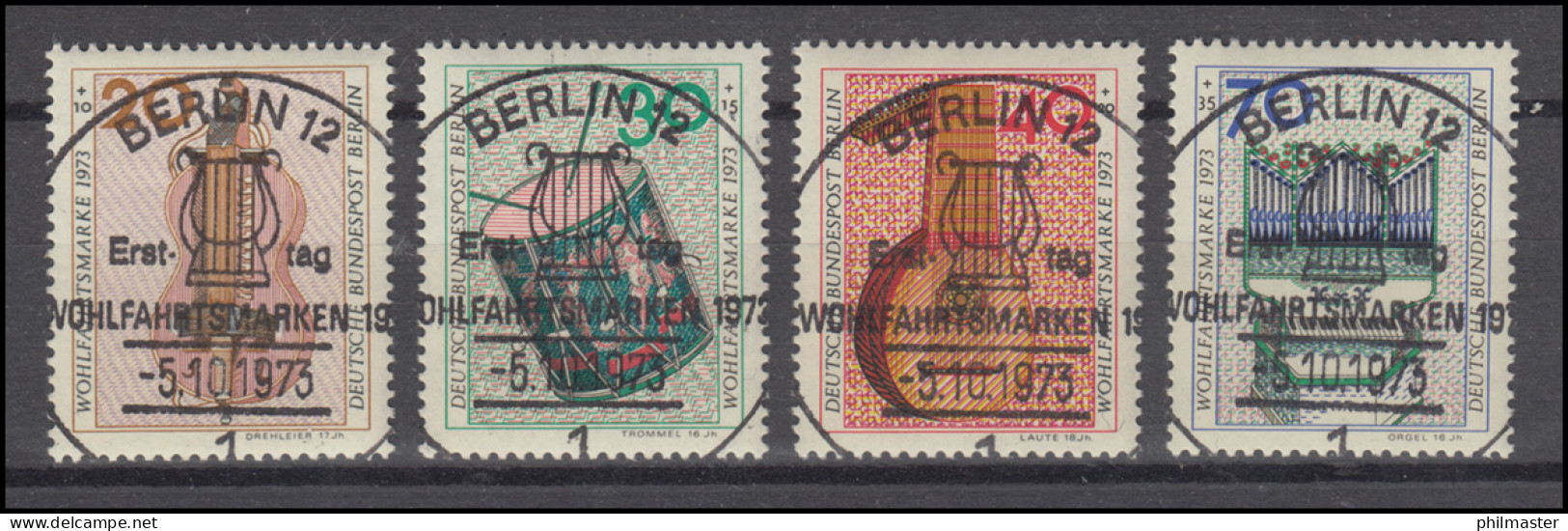 459-462 Wofa Musikinstrumente 1975 - Satz Mit Vollstempel ESSt BERLIN 15.10.75 - Used Stamps