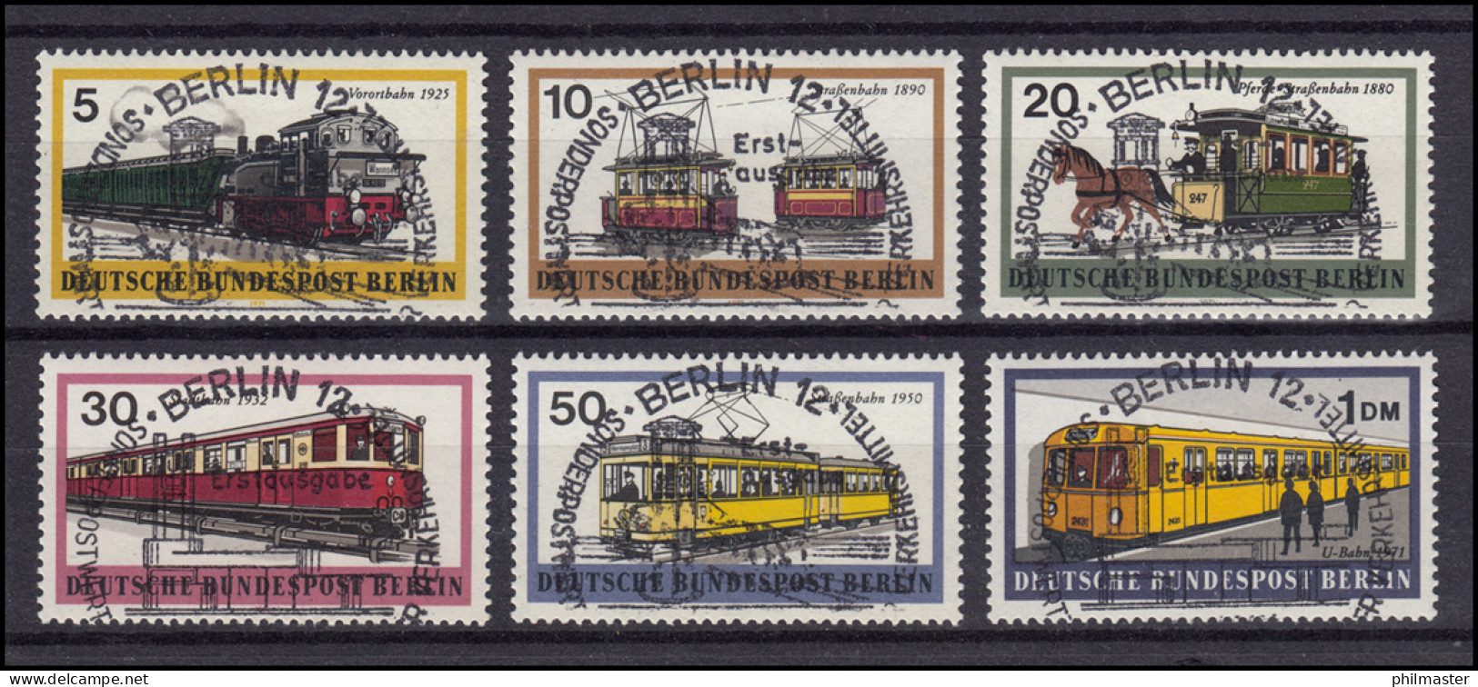 379-384 Berliner Schienenfahrzeuge 1971 - Satz Mit Vollstempel ESSt Berlin - Usados