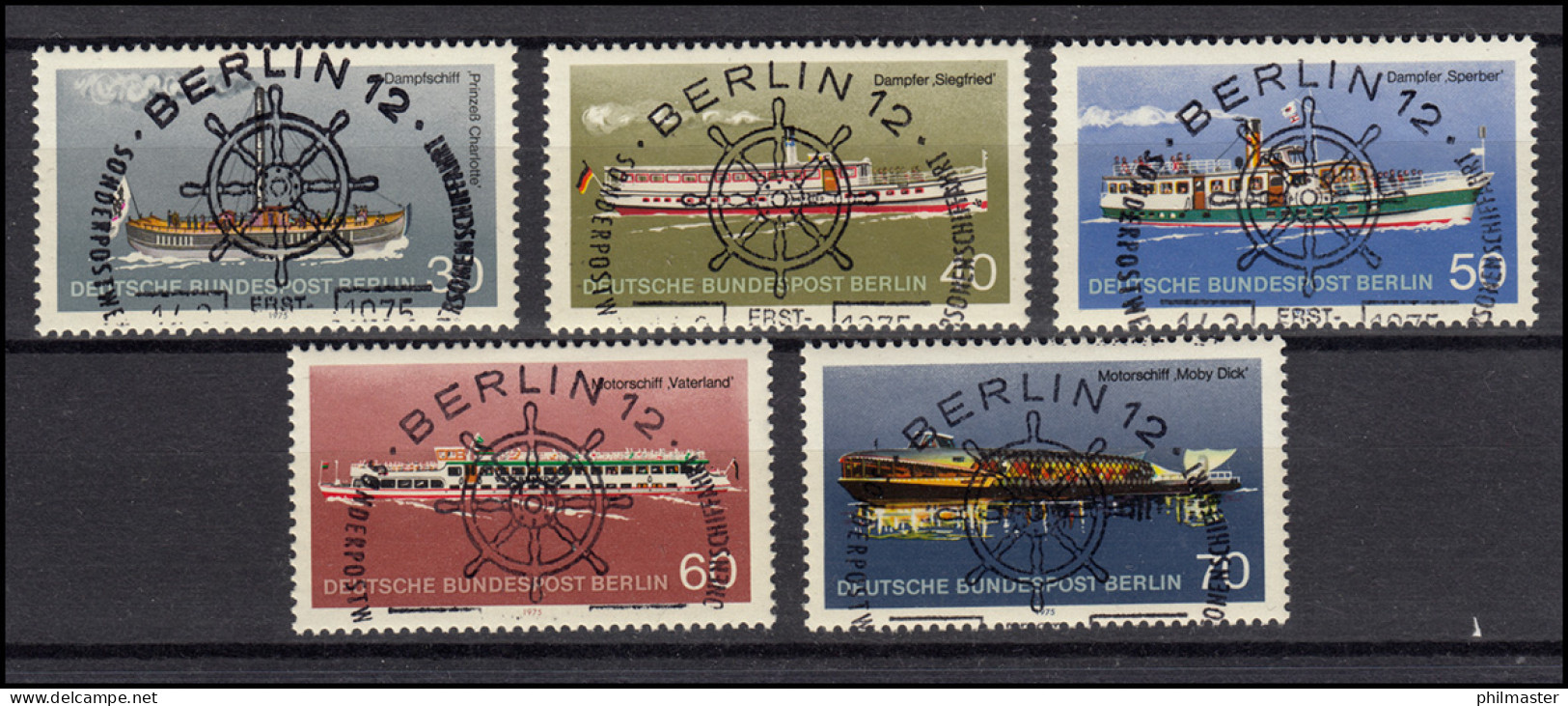 483-487 Berliner Personenschifffahrt 1975 - Satz Mit Vollstempel ESSt BERLIN - Used Stamps