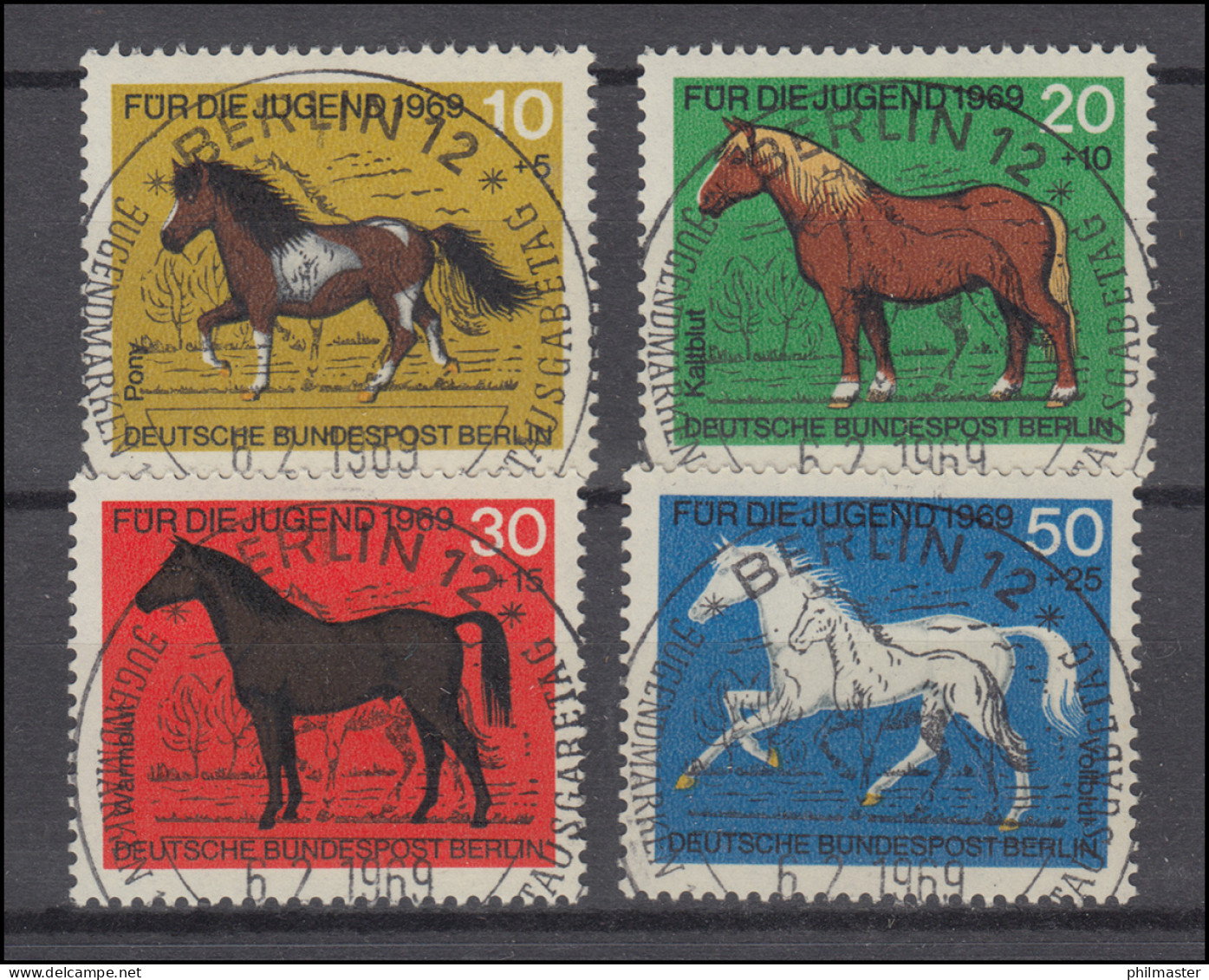 326-329 Jugend Pferderassen 1969 - Satz Mit Vollstempel ESSt BERLIN - Used Stamps