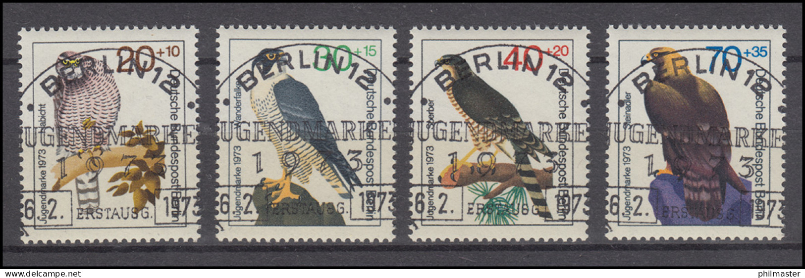 442-445 Jugend Greifvögel 1973 - Satz Mit Vollstempel ESSt BERLIN - Gebruikt