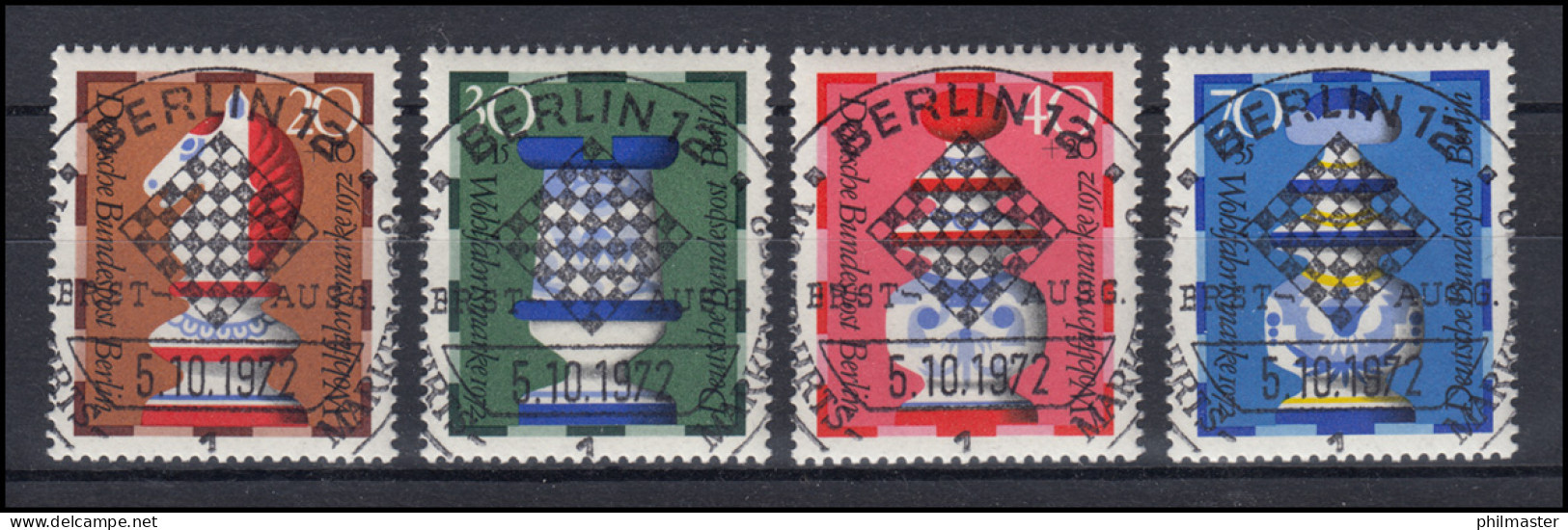 435-438 Wofa Schachfiguren 1972 - Satz Mit Vollstempel ESSt BERLIN - Used Stamps