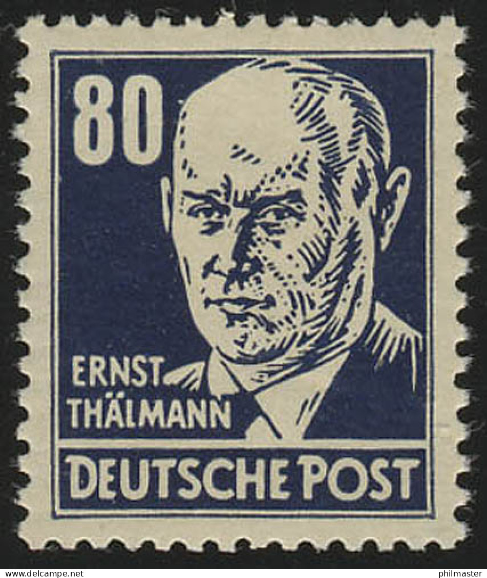 339xb XII Thälmann 80 Pf Blau Lacküberzug Wz.2 XII ** - Unused Stamps