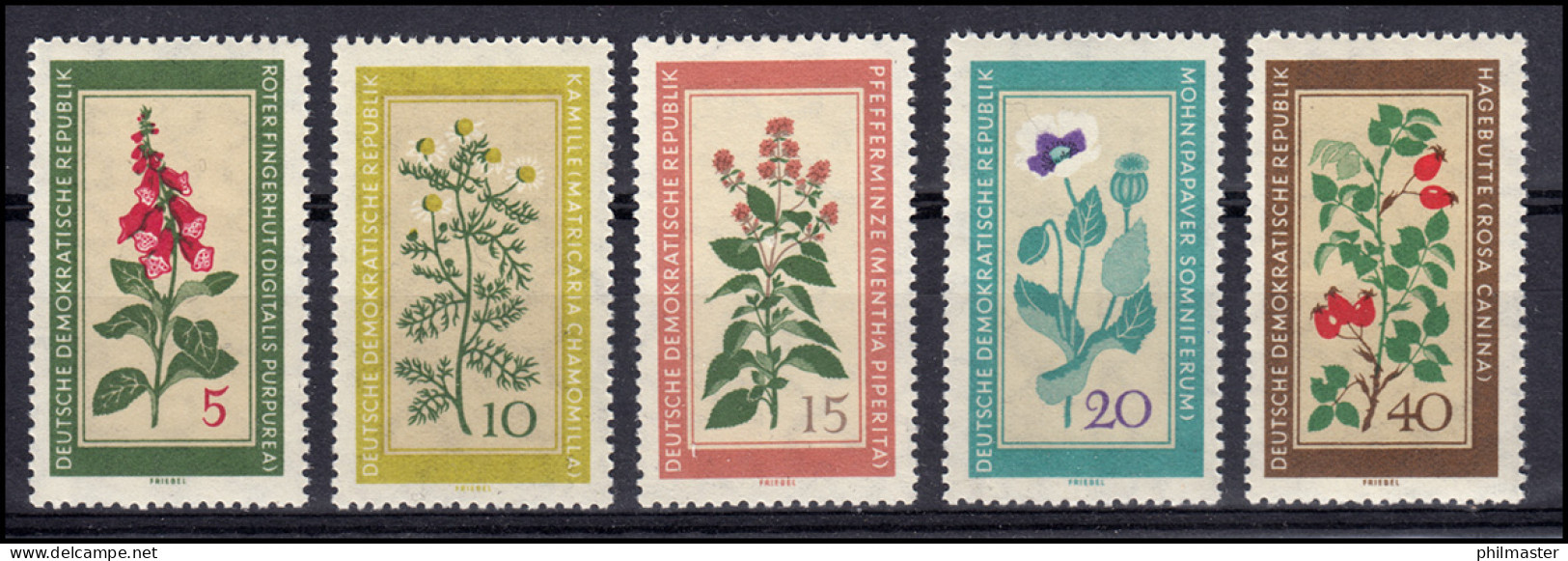 757-761 Einheimische Heilpflanzen - Satz **, Sperrwert 761 Geprüft Schönherr BPP - Unused Stamps