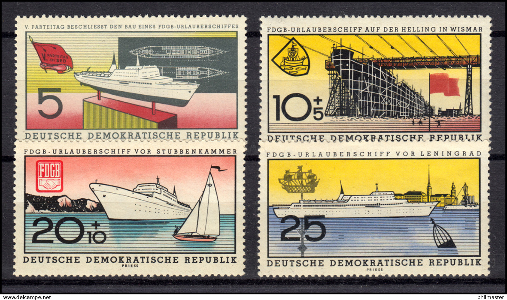 768-771 FDGB-Urlauberschiff 1960 - Satz **, Sperrwert 771 Geprüft Schönherr BPP - Unused Stamps