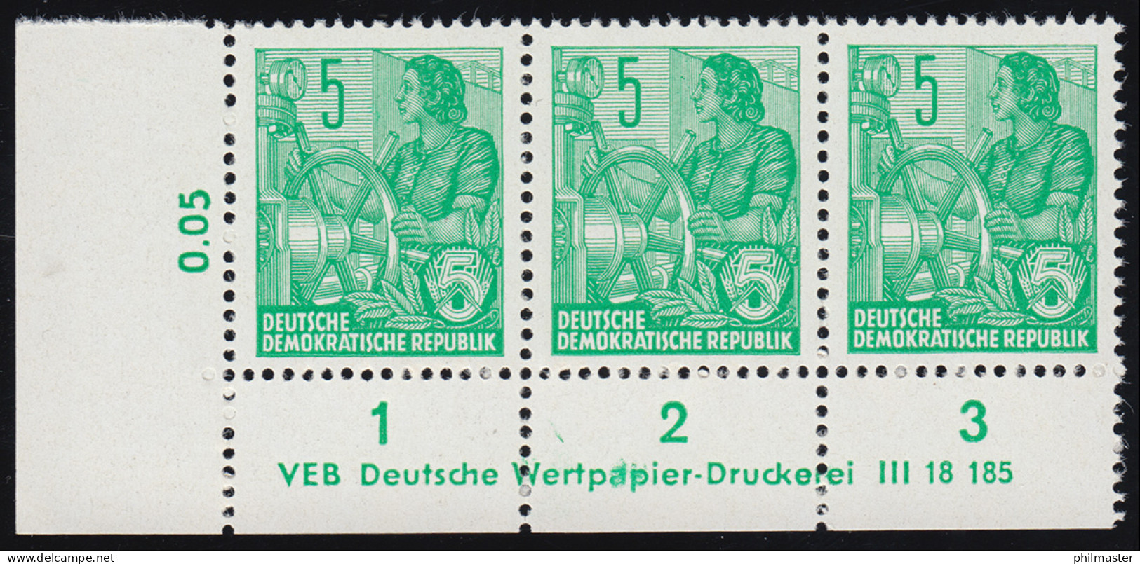 577B Fünfjahrplan 5 Pfennig - Druckvermerk DV (3), Ungefaltet, ** - Unused Stamps