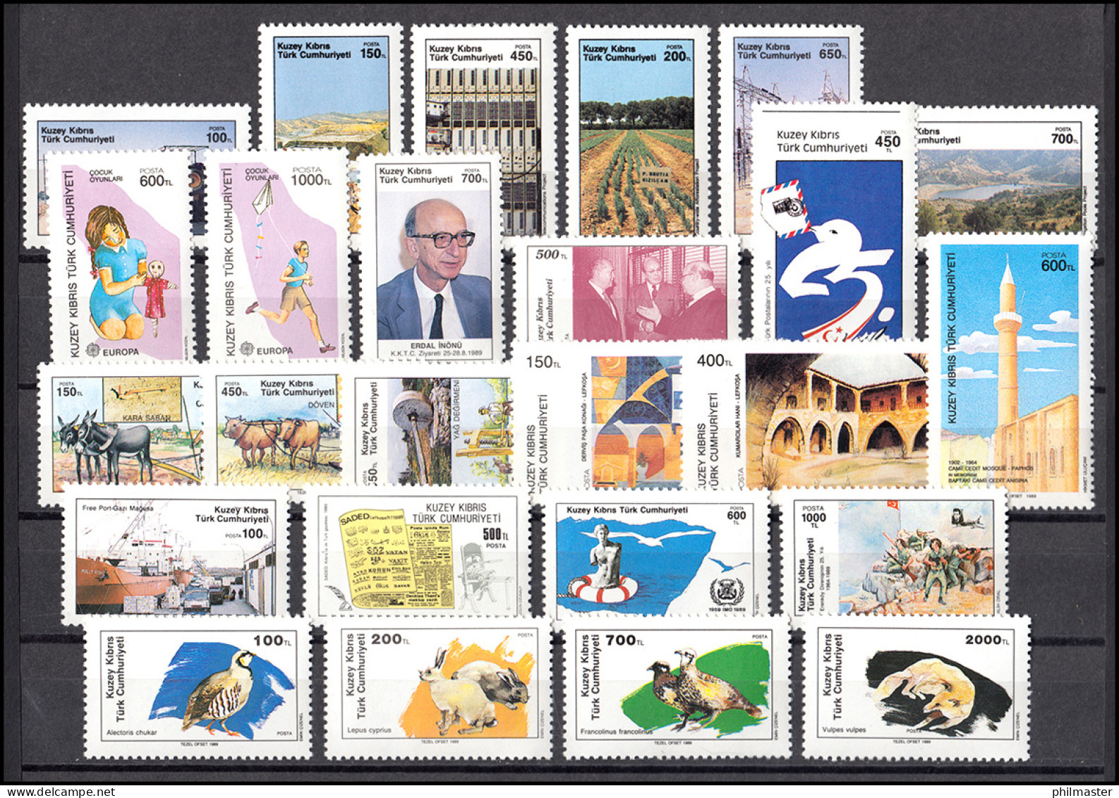 246-270 Zypern (türkisch) Jahrgang 1989 Komplett, Postfrisch - Autres & Non Classés