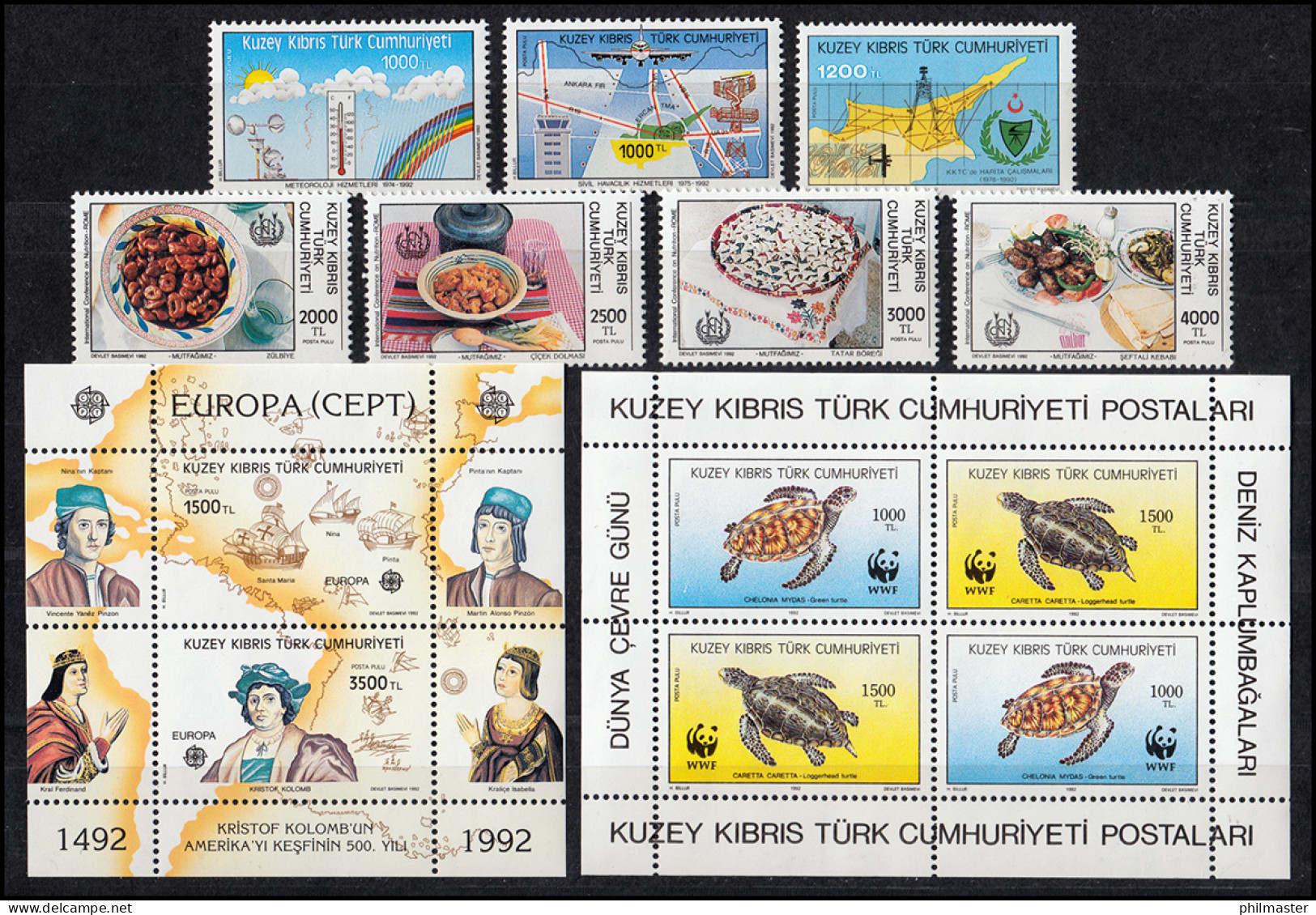 326-350 Zypern (türkisch) Jahrgang 1992 Komplett, Postfrisch - Autres & Non Classés