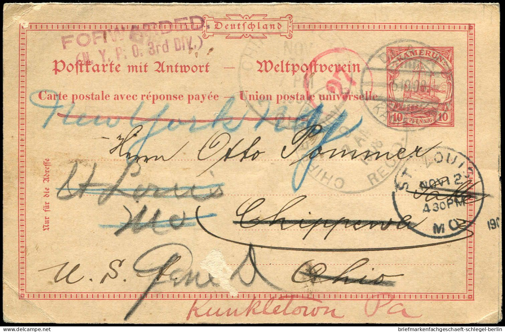 Deutsche Kolonien Kamerun, 1908, Brief - Camerún