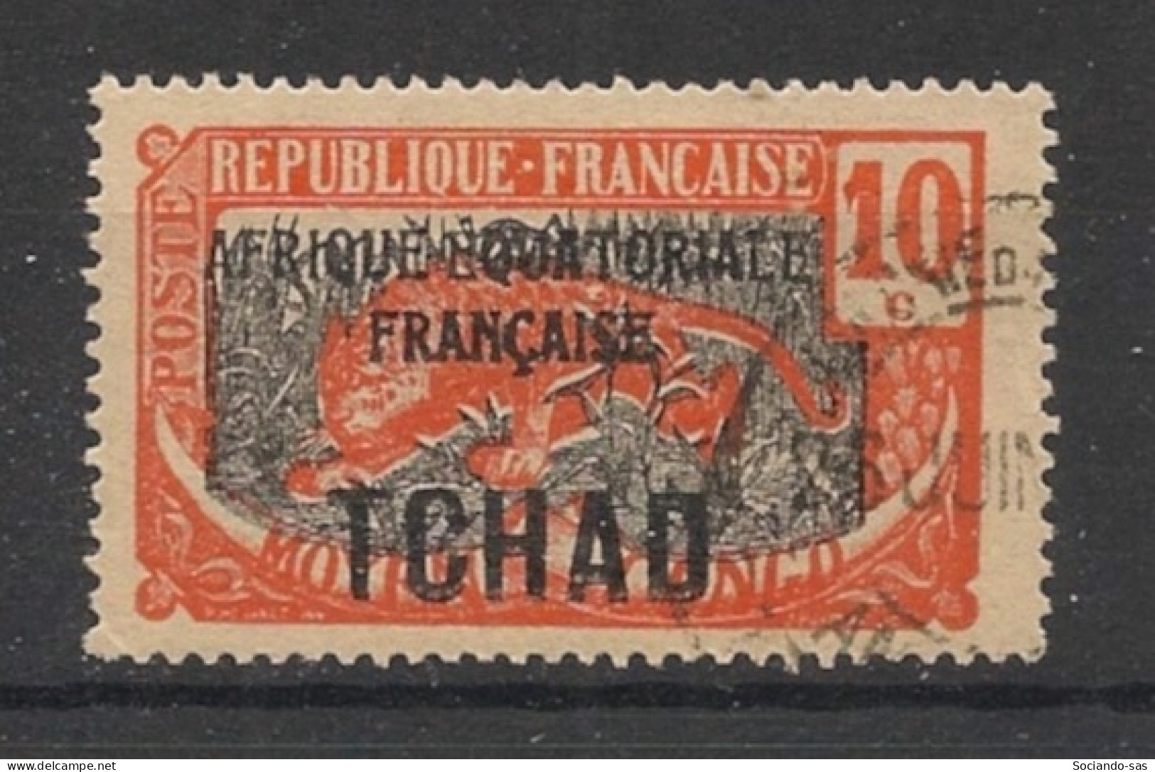 TCHAD - 1925-28 - N°YT. 37 - Panthère 10c - Oblitéré / Used - Usados