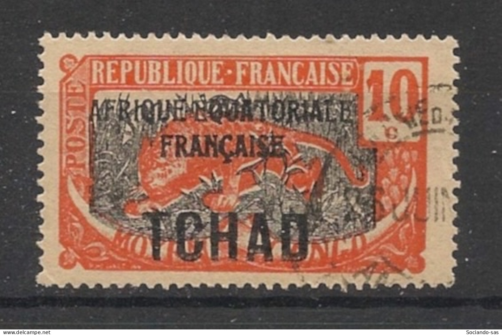 TCHAD - 1925-28 - N°YT. 37 - Panthère 10c - Oblitéré / Used - Gebraucht