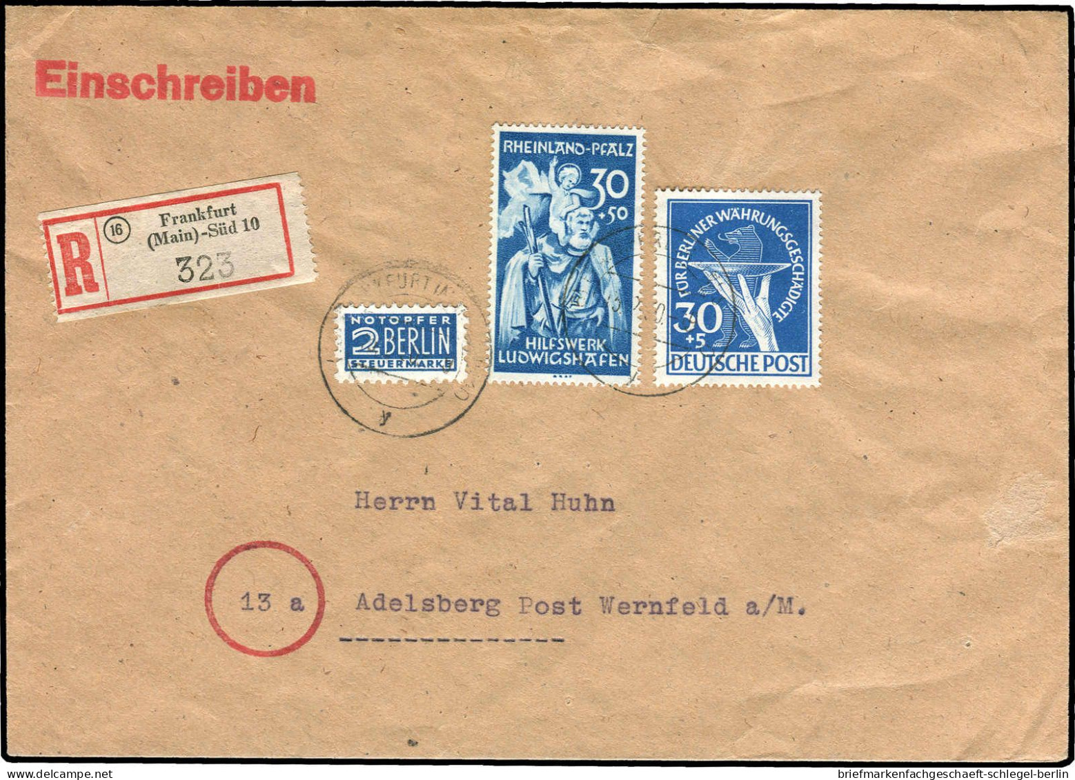 Berlin, 1949, 70, Fr.Zone Rh.Pf. 31, Brief - Sonstige & Ohne Zuordnung