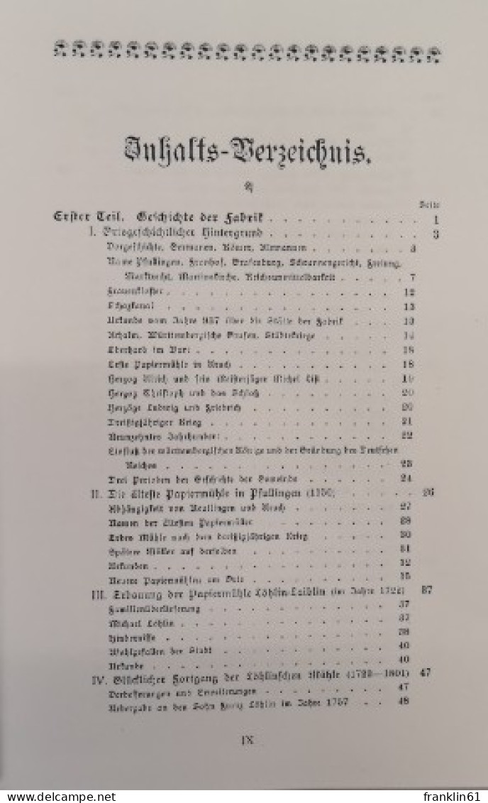 Gedenkblätter Zum Hundertjährigen Jubiläum Der Papierfabrik Gebrüder Laiblin In Pfullingen. 1801 Bis 1901. - Autres & Non Classés