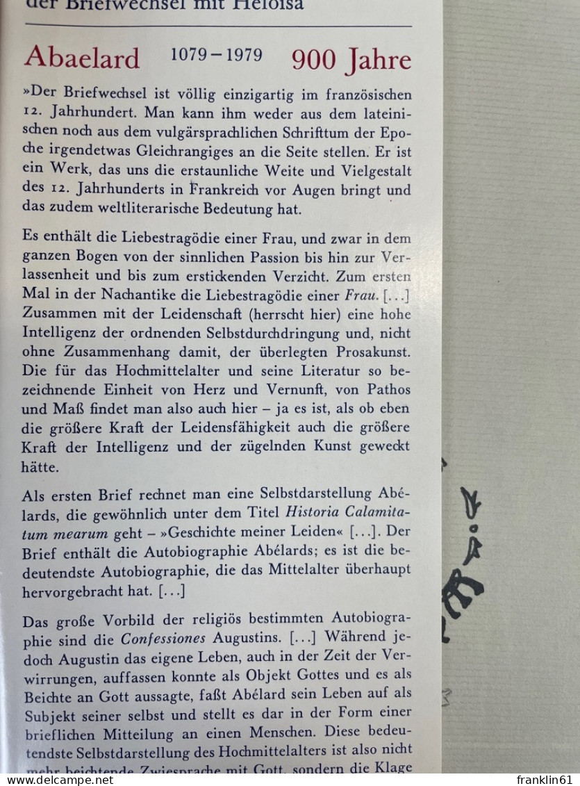 Die Leidensgeschichte Und Der Briefwechsel Mit Heloisa. - Sonstige & Ohne Zuordnung