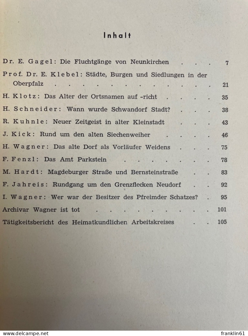 Oberpfälzer Heimat. 2. Band . 1957. - Otros & Sin Clasificación