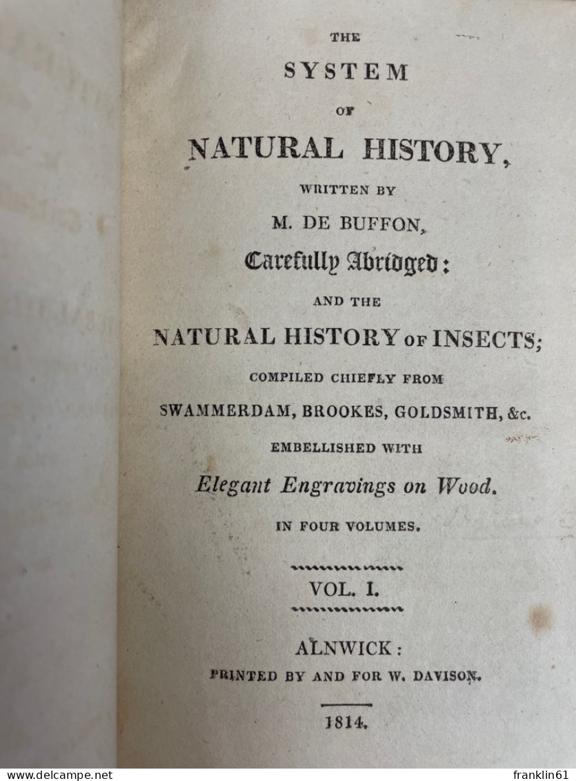 The System Of Natural History. VOL. I Bis IV KOMPLETT. - Animals