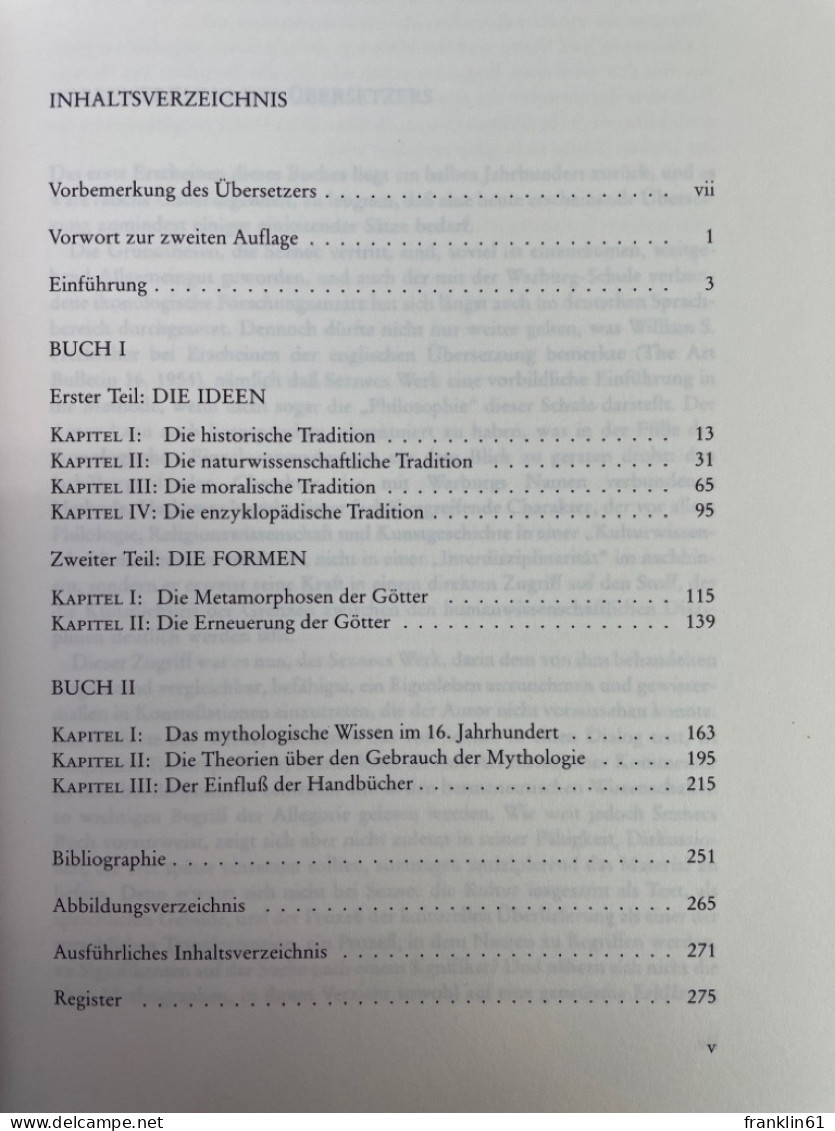 Das Fortleben Der Antiken Götter : Die Mythologische Tradition Im Humanismus Und In Der Kunst Der Renaissance - 4. 1789-1914
