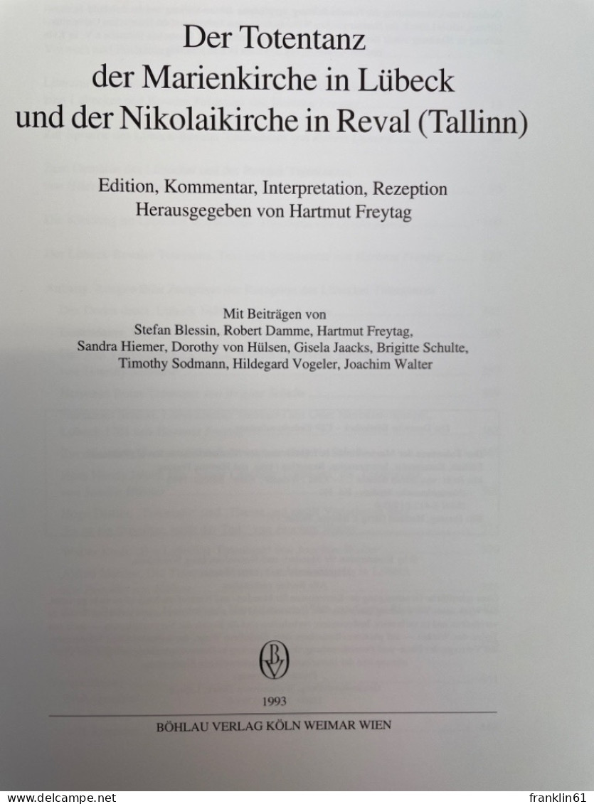 Der Totentanz Der Marienkirche In Lübeck Und Der Nikolaikirche In Reval (Tallinn) : Edition, Kommentar, Inter - 4. Neuzeit (1789-1914)