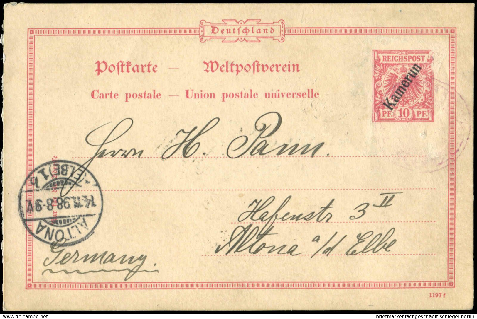Deutsche Kolonien Kamerun, 1898, P 2, Brief - Camerún