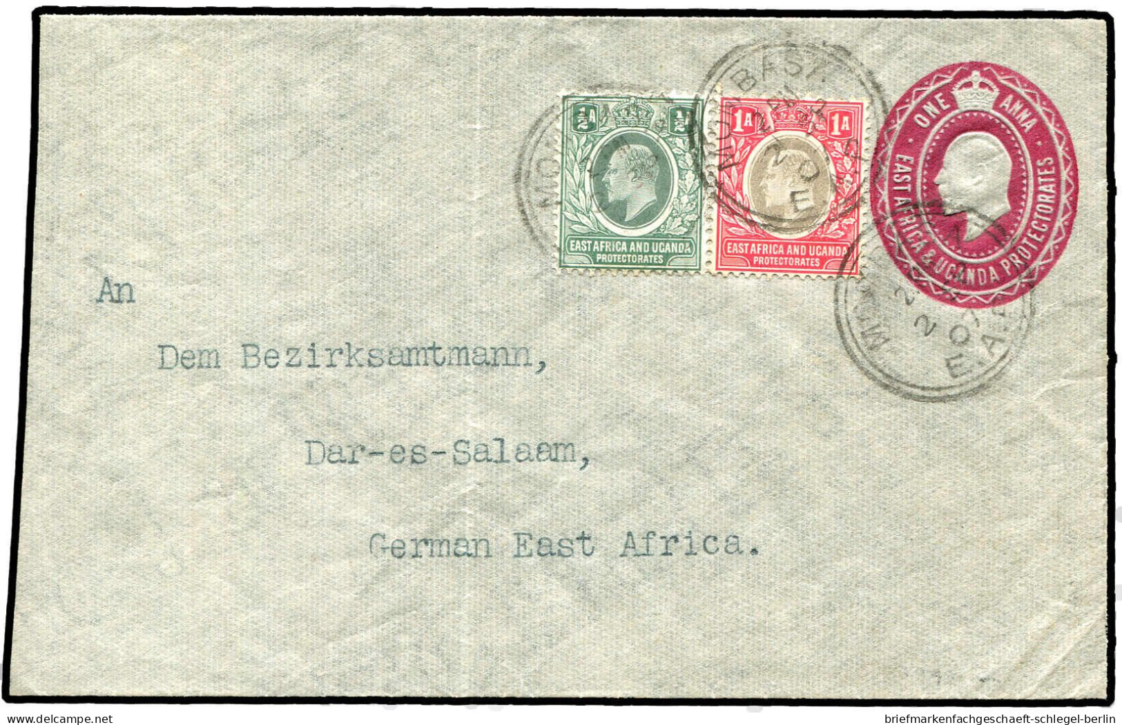 Deutsche Kolonien Ostafrika, 1907, Brief - África Oriental Alemana