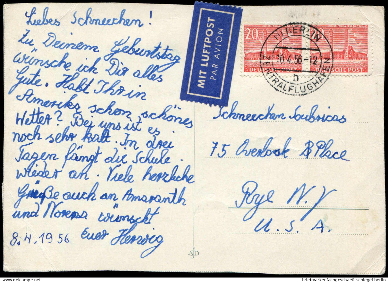 Berlin, 1956, 113 (2), Brief - Andere & Zonder Classificatie