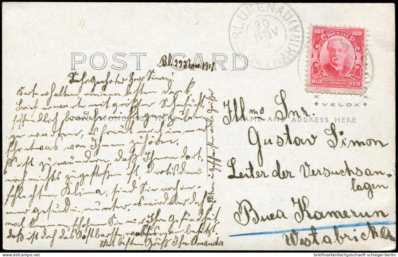 Deutsche Kolonien Kamerun, 1911, Brief - Kamerun