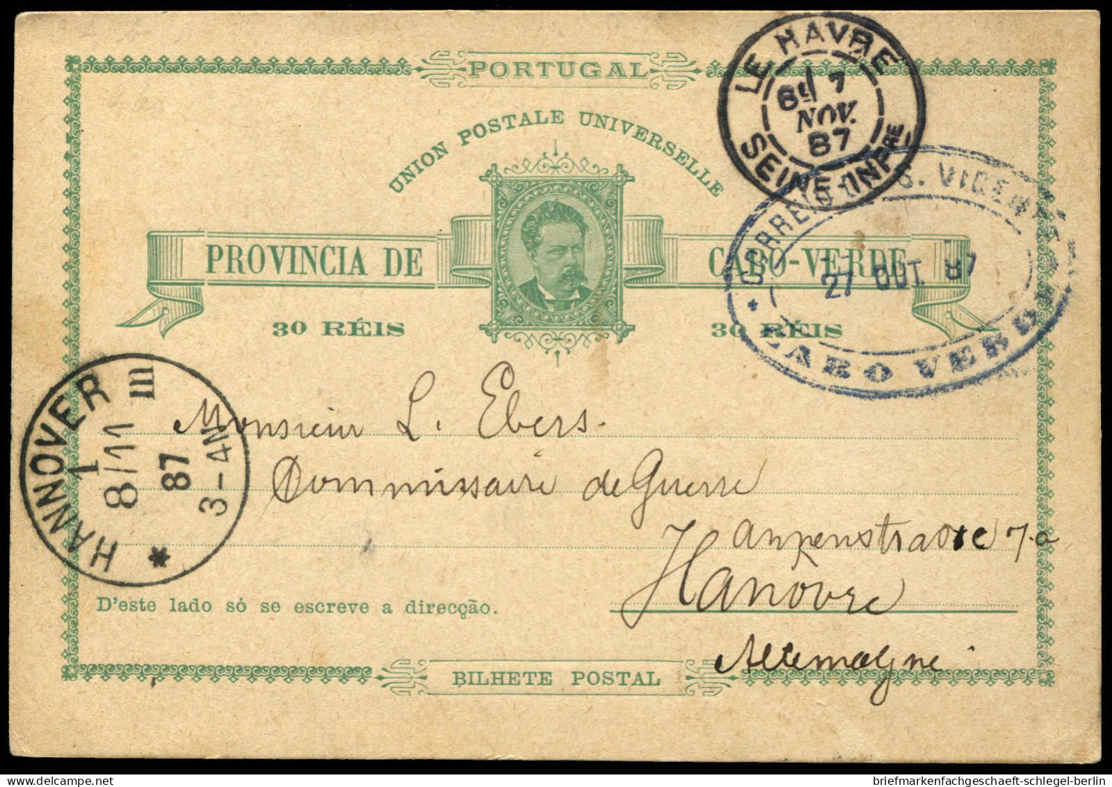 Kap Verde, 1887, Brief - Cape Verde