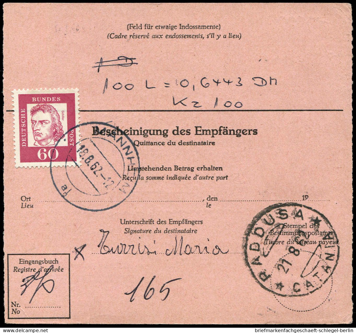 Bundesrepublik Deutschland, 1962, 196,357,358, Brief - Autres & Non Classés