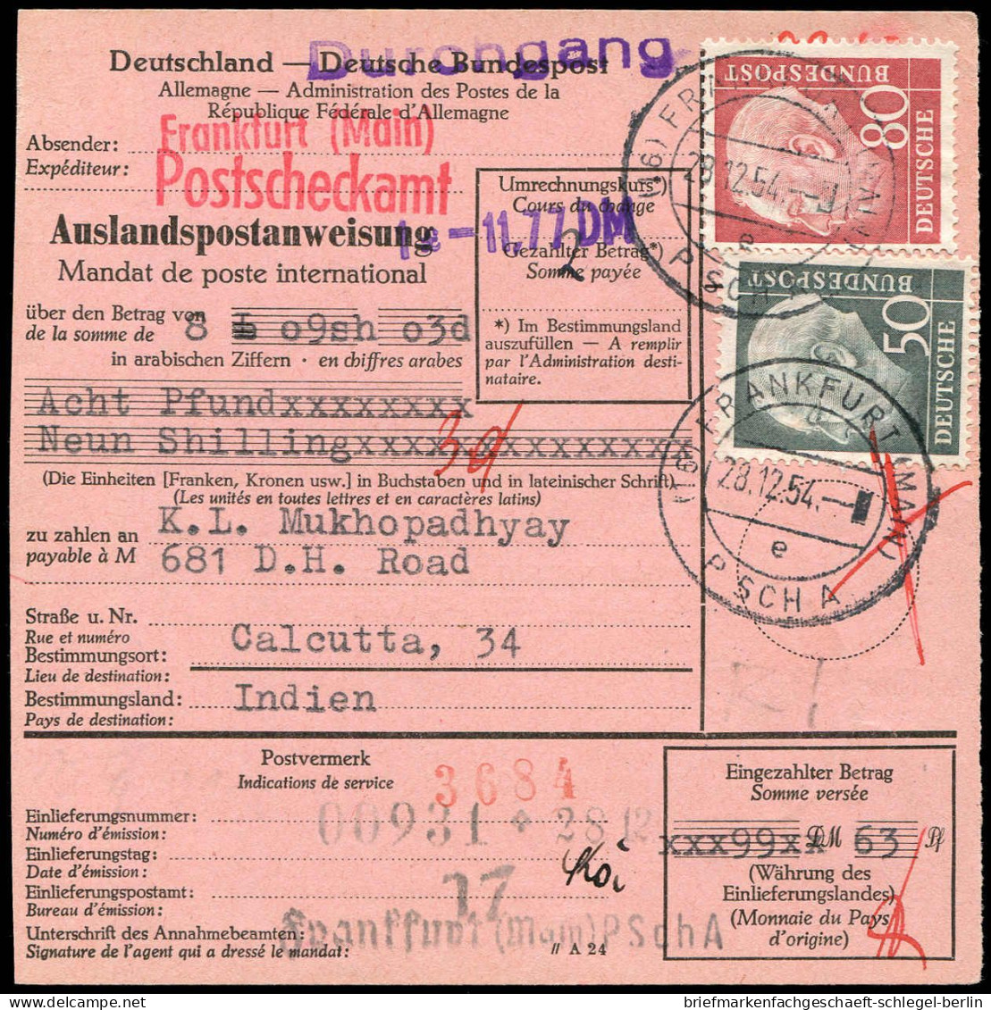Bundesrepublik Deutschland, 1954, 189, 192, Brief - Altri & Non Classificati