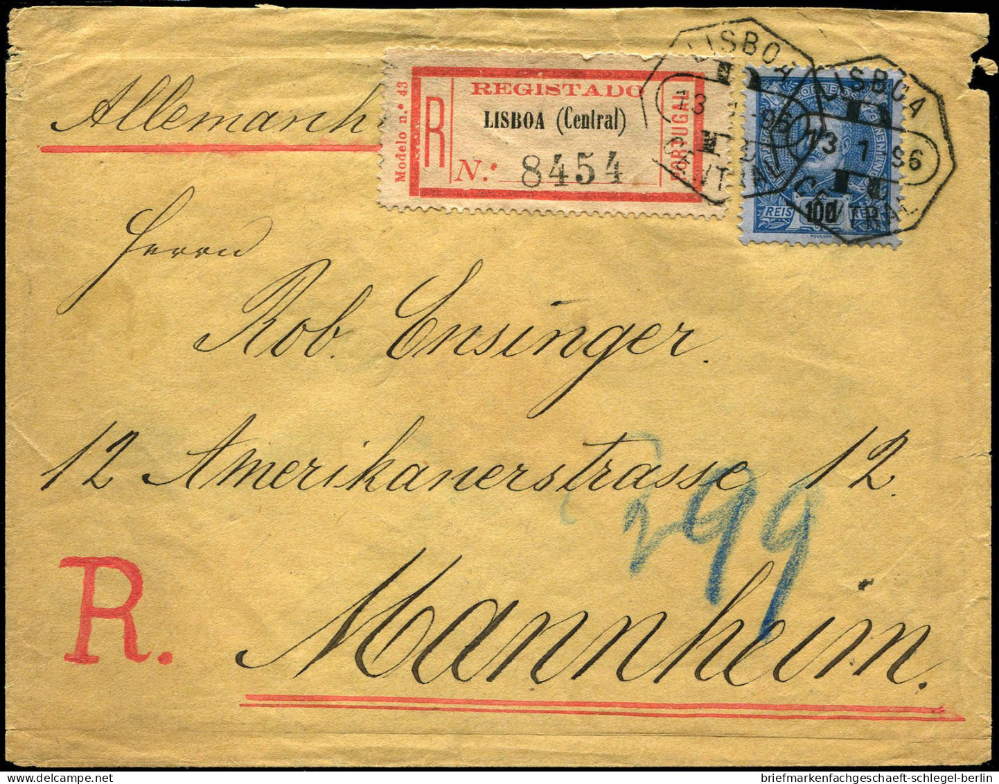 Portugal, 1896, 133 A, Brief - Andere & Zonder Classificatie