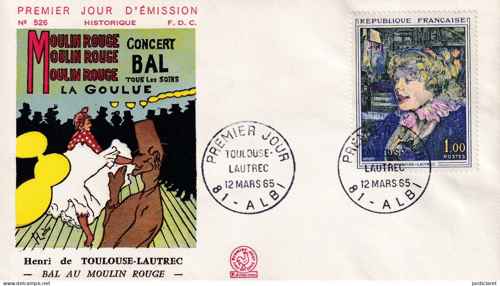 FDC  1965 TOULOUSE LAUTREC - Impressionismo