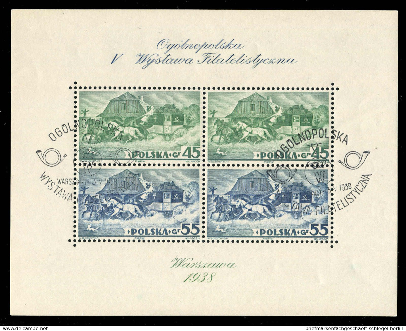 Polen, 1938, Bl. 5 A, 6, Gestempelt - Altri & Non Classificati