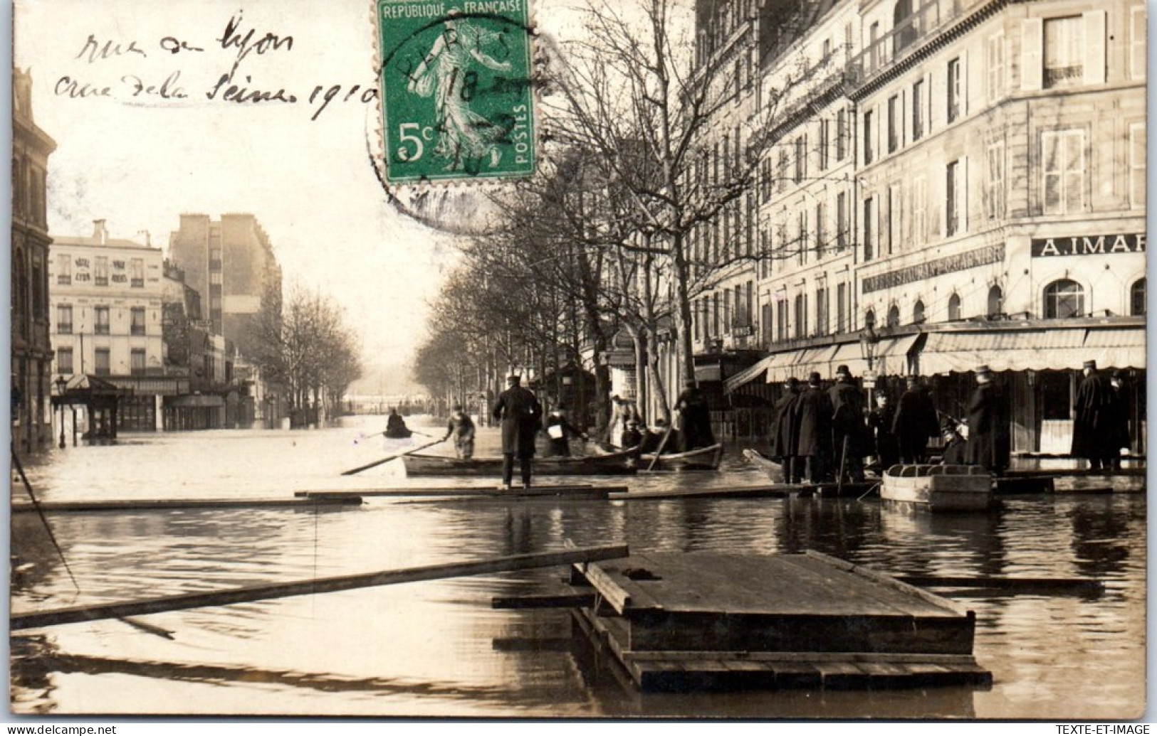 75012 PARIS - CARTE PHOTO -rue De Lyon Lors De La Crue De 1910 - Arrondissement: 12