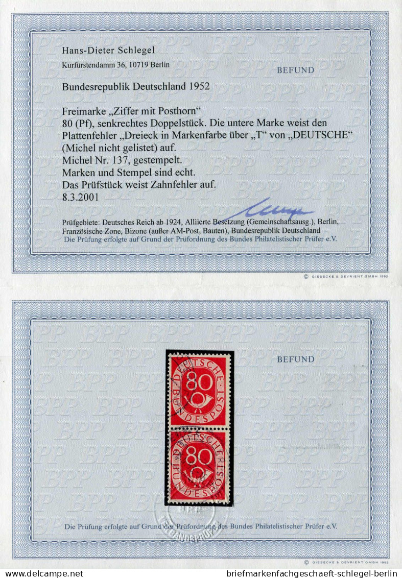 Bundesrepublik Deutschland, 1951, 137 I, 137, Gestempelt - Sonstige & Ohne Zuordnung