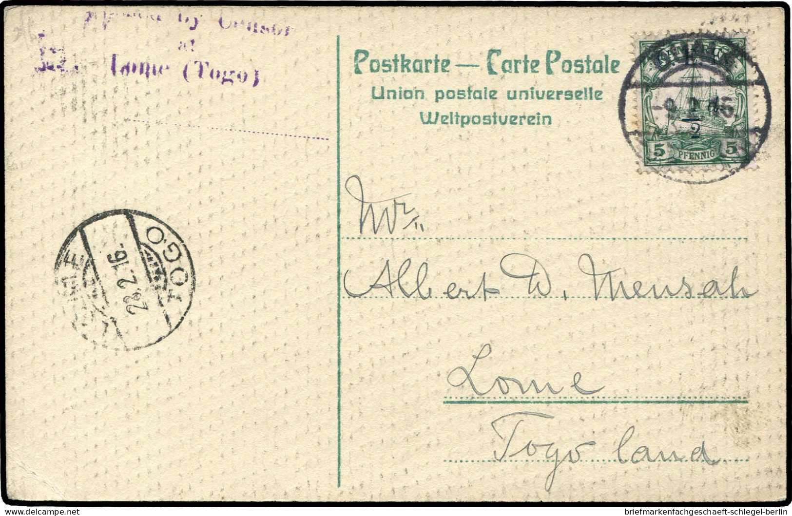 Deutsche Kolonien Kamerun Brit. Besetz., 1915, 2, Brief - Kamerun