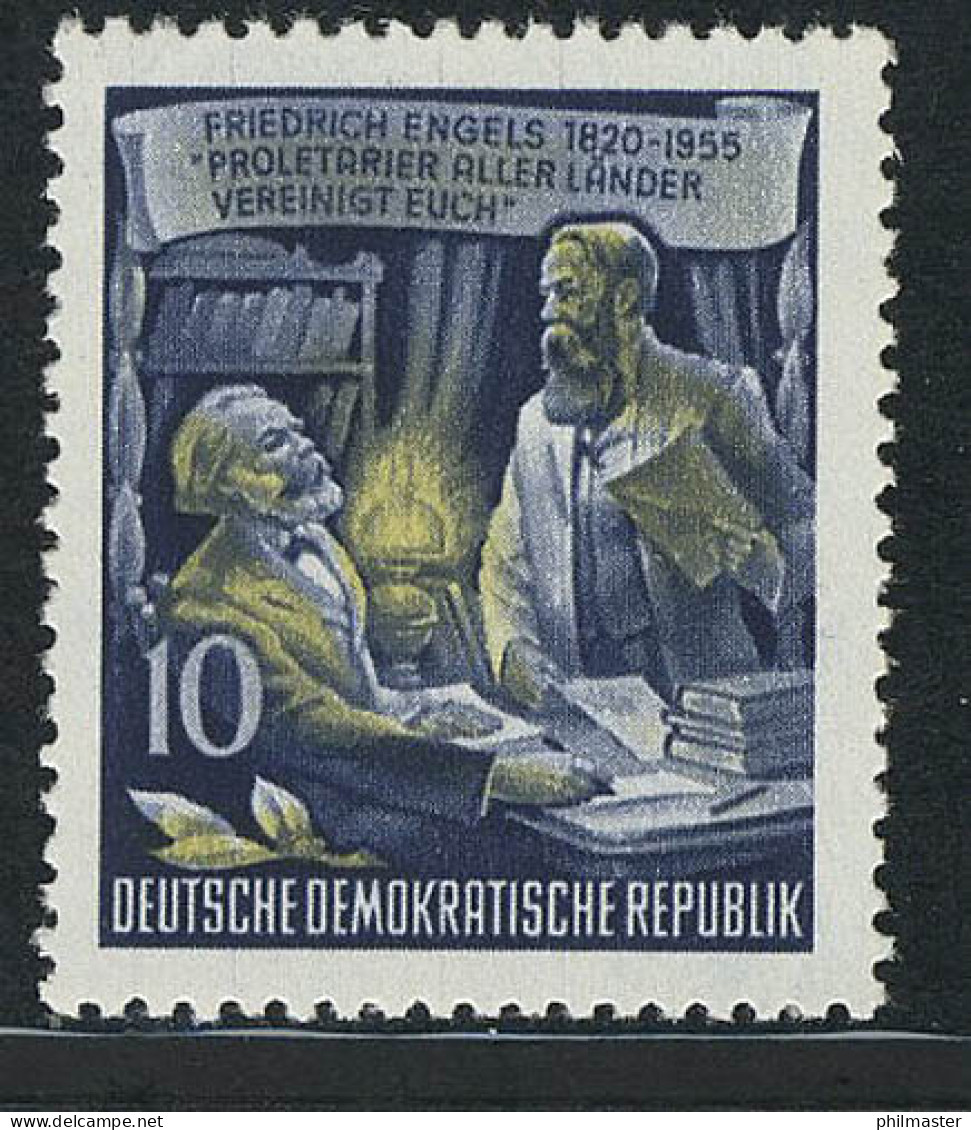 486A YII Friedrich Engels 10 Pf Wz.2 YII ** - Unused Stamps