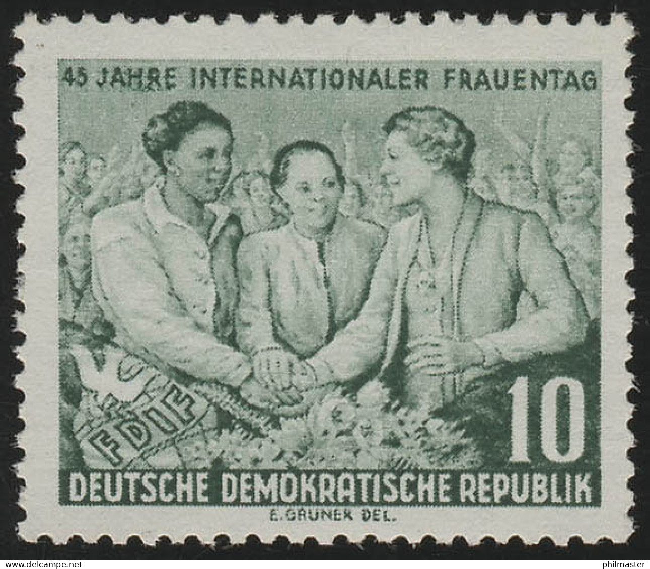 450 XII Internationaler Frauentag 10 Pf Wz.2. XII ** - Unused Stamps