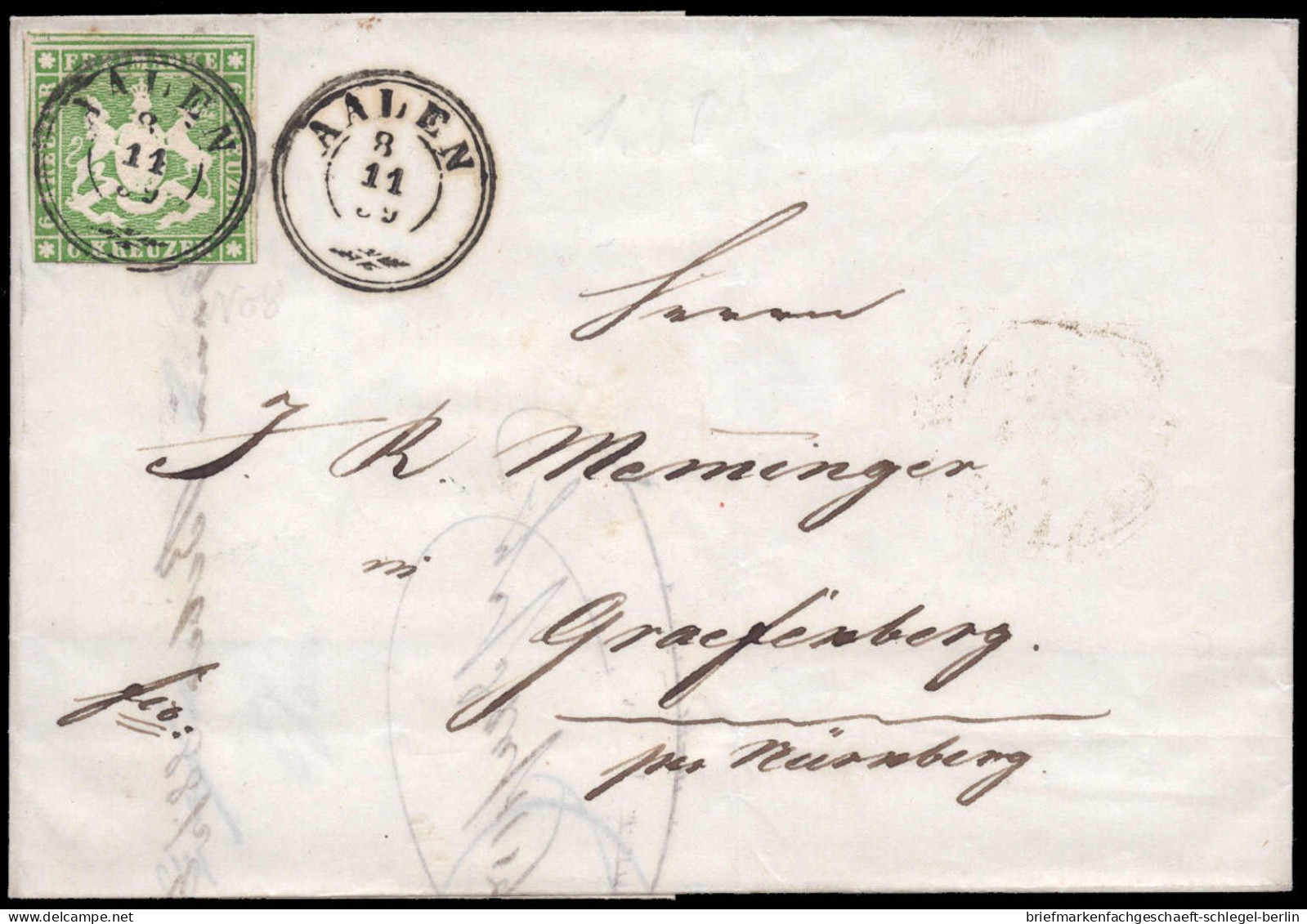 Altdeutschland Württemberg, 1860, 13, Brief - Autres & Non Classés