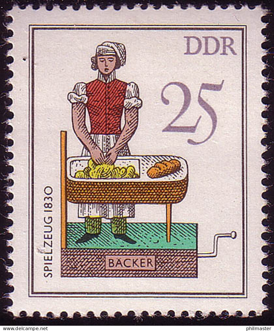 2760 Historisches Spielzeug 25 Pf 1982 Bäcker ** - Unused Stamps