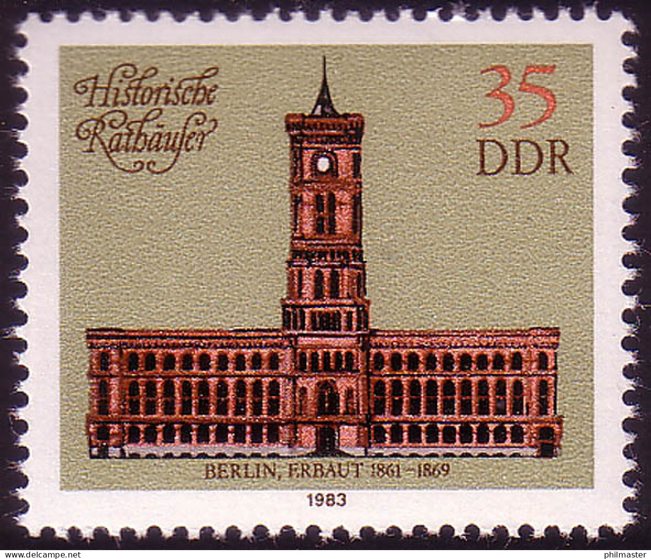 2778 Historische Rathäuser 35 Pf 1983 Berlin ** - Unused Stamps