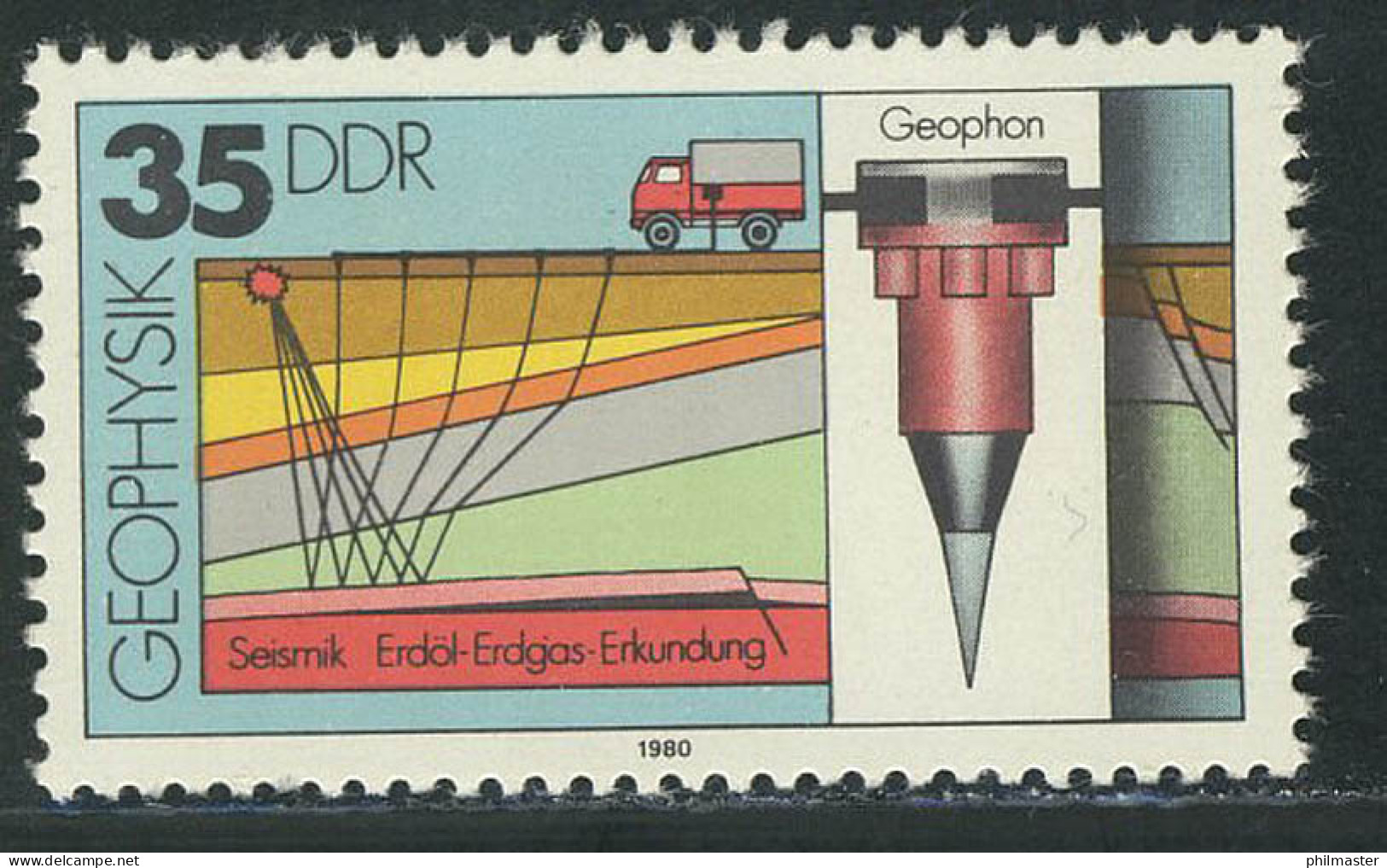 2559 Geophysik 35 Pf Seismik ** - Unused Stamps