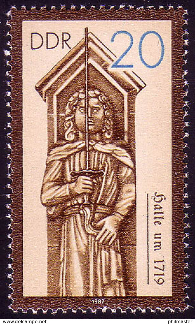 3064 Historische Denkmale Rolandsäulen 20 Pf Halle ** - Unused Stamps