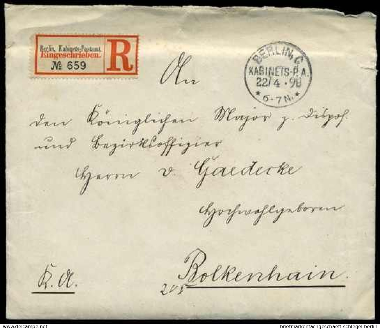 Berliner Postgeschichte, 1898, Brief - Briefe U. Dokumente