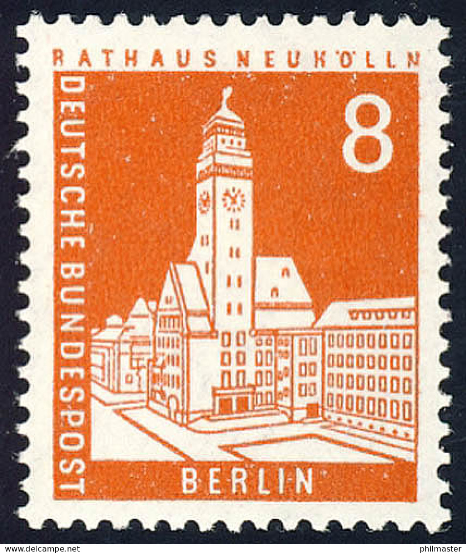 187 Berliner Stadtbilder 8 Pf Dunkelzinnober ** - Unused Stamps