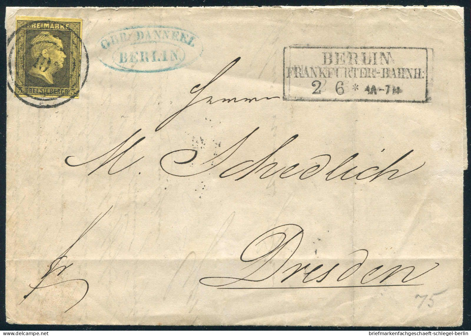 Berliner Postgeschichte, 1855, Briefstück - Otros & Sin Clasificación